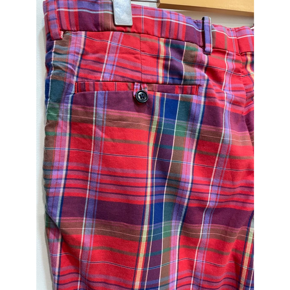 RLX Ralph Lauren Plaid Madras Colourful Preppy Golf Shorts Mens 36 Red Blue - Picture 9 of 14